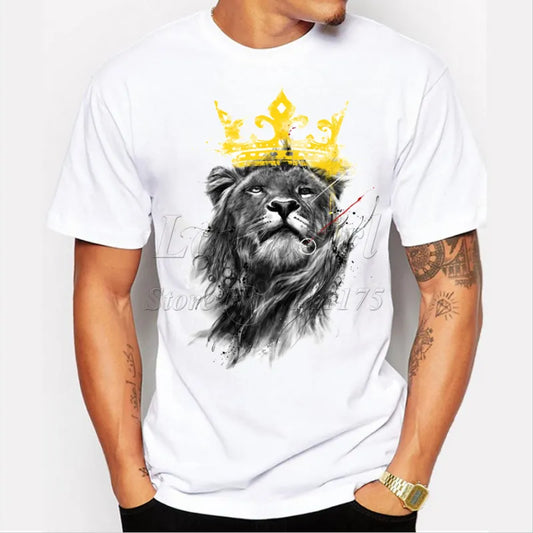 King of Lion Printed T-shirt funny